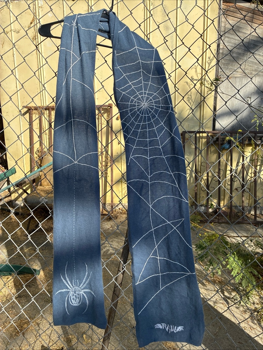 Raw 7 Cashmere Y2K Spiderweb & Spider Scarf Sold As Is